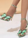 Three-dimensional Butterfly Decorative Electroplated Stiletto Heel Sandals