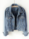 Denim Beaded Diamond Jacket