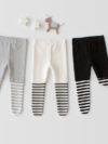 Stitched striped tights