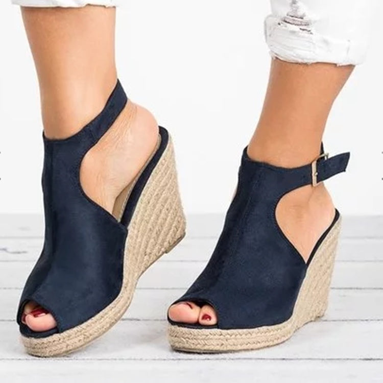 Peep Toe Spartan Sandals Summer Wedges High Heel Shoes - Image 4