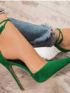 One-line buckle high heel sandals