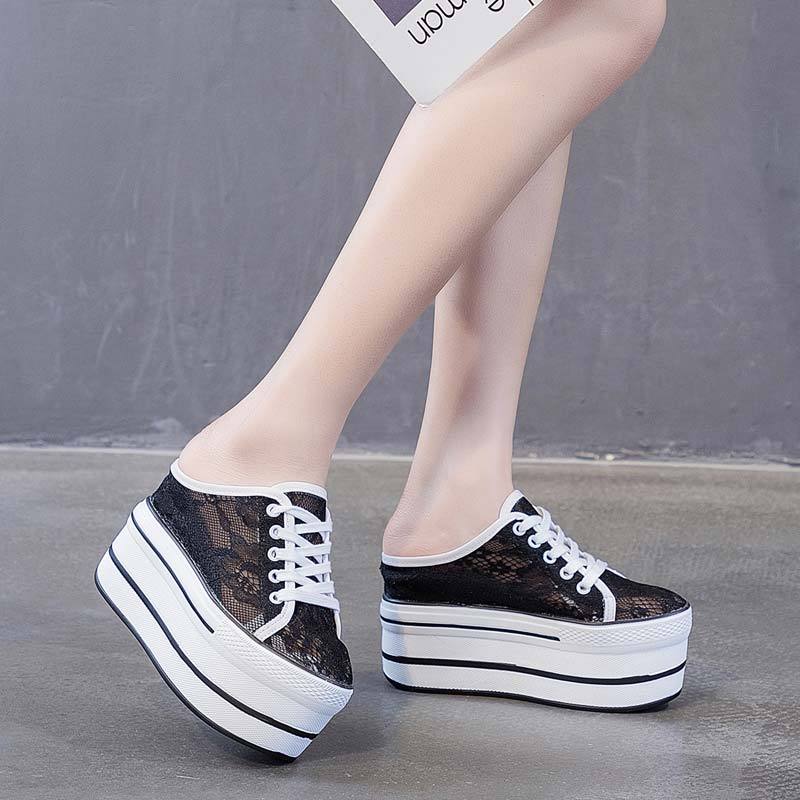 Breathable Lace Mesh Slippers With Thick Bottom - Image 5