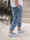 Loose Harem Trousers Big Kids Plus Fleece Padded Overalls