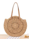 Simple Round One-shoulder Straw Woven Bag