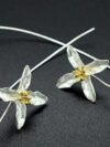 Silver Plated Long Flower Earrings
