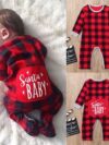 Letter Plaid Romper Outfits baby clothes winter