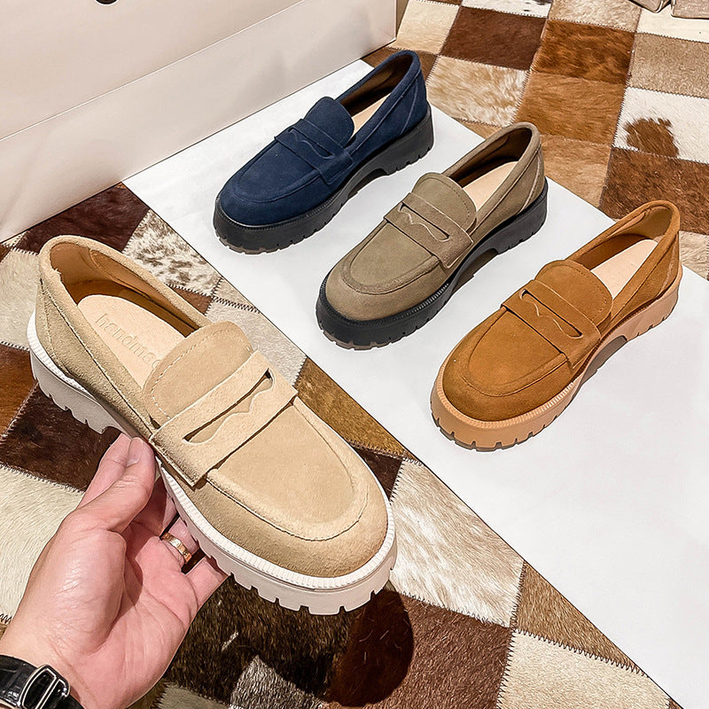 Loafers Comfort And Casual Matte Cowhide British Style Shoes