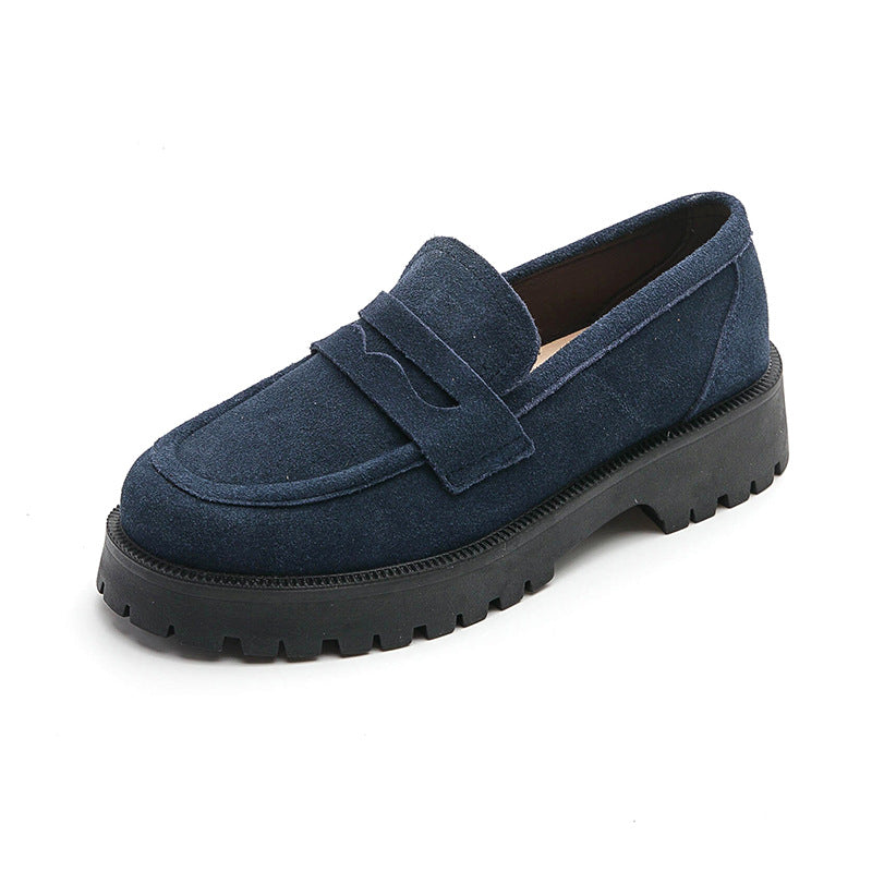 Loafers Comfort And Casual Matte Cowhide British Style Shoes - Image 11