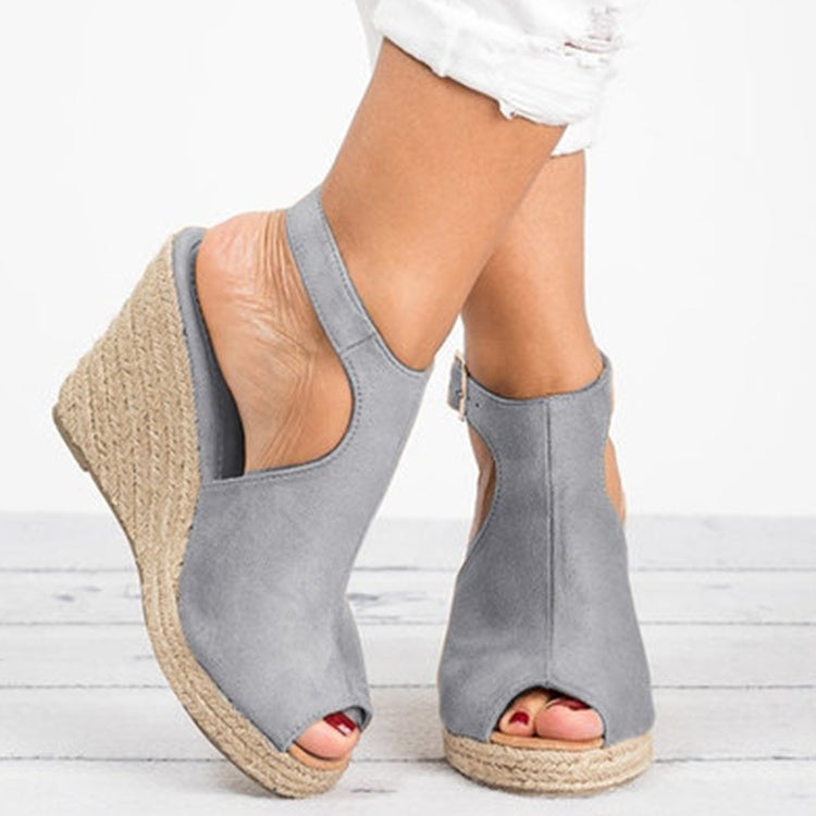 Peep Toe Spartan Sandals Summer Wedges High Heel Shoes - Image 8