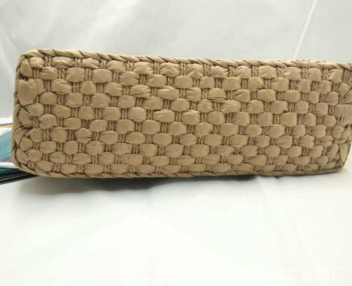 Wooden handle beach handbag - Image 5