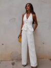 Waistcoat Linen Vest Suit