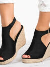 Peep Toe Spartan Sandals Summer Wedges High Heel Shoes