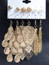 Metal Matte Hollow Leaf Chain Tassel Earrings Set