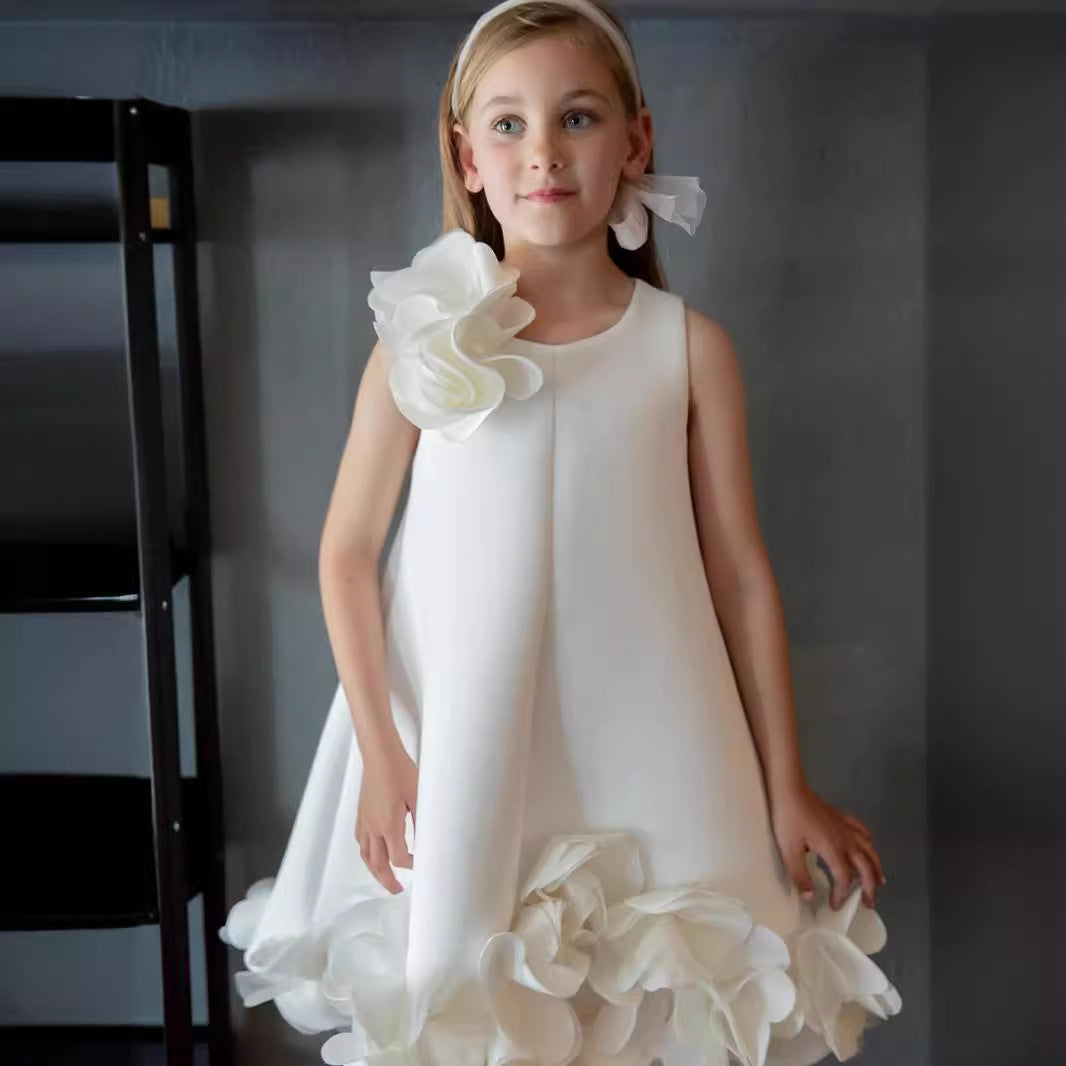 Luxury Flower Girl Feather Dress - Image 2