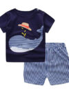 Short-sleeved suit cotton summer two-piece