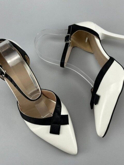 French Elegant Pointed Toe Bow High Heels