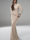 Skinny Hip Skirt Backless Evening Party Dress