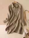 Cotton-linen Mid-length Shirt Artistic Top
