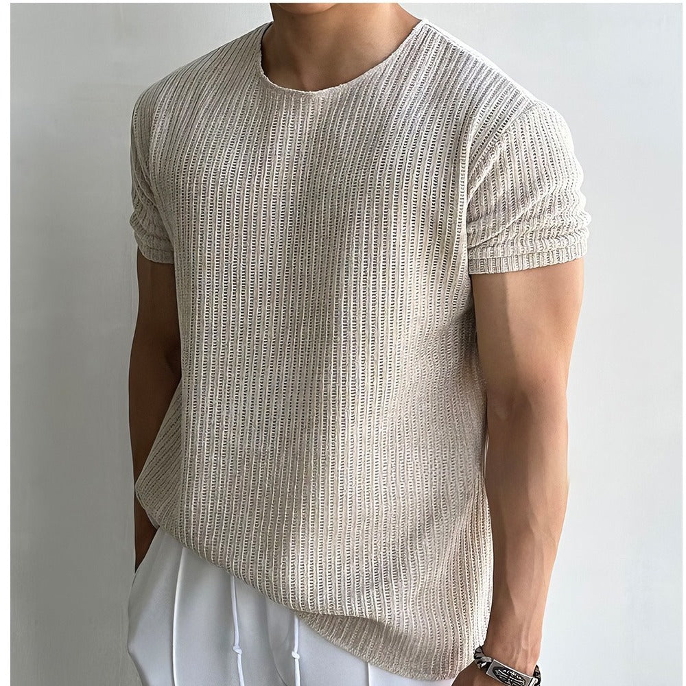 Short-sleeved Sweater Men's Round Neck T-shirt - Image 5