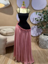 Strap Spliced High-Waist Slimming A-Line Dress