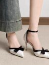 Pointed-toe Bow High Heel Single Strap Head Strap Sandal