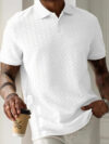 Polo Collar Front Button Short Sleeve Shirt