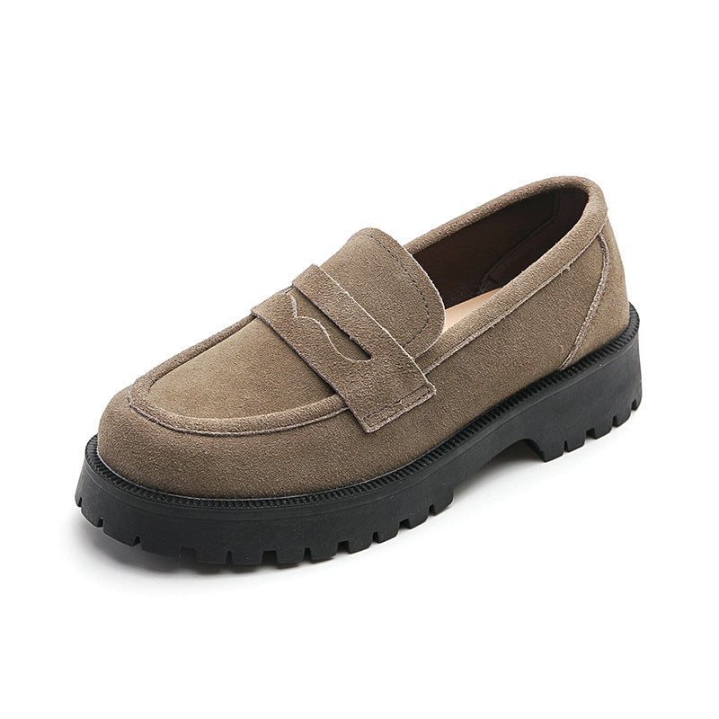 Loafers Comfort And Casual Matte Cowhide British Style Shoes - Image 12
