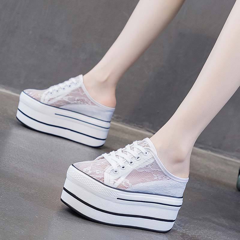 Breathable Lace Mesh Slippers With Thick Bottom - Image 4