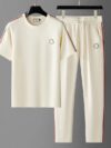 Mens Smooth Short-Sleeve Casual Summer Set