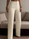 Pleated Casual High-Waist Suit Pants