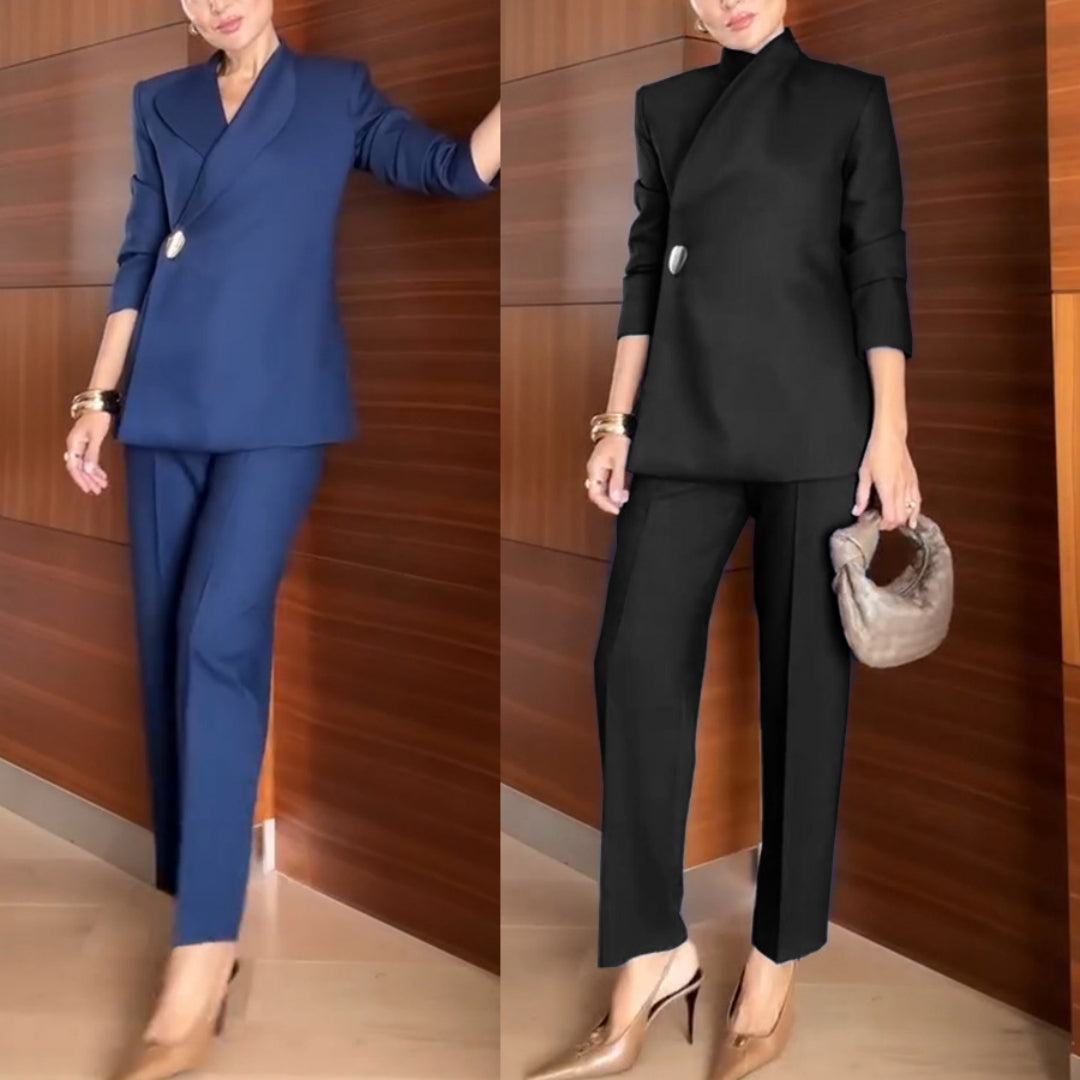 Long-Sleeve Business Office Suit Set