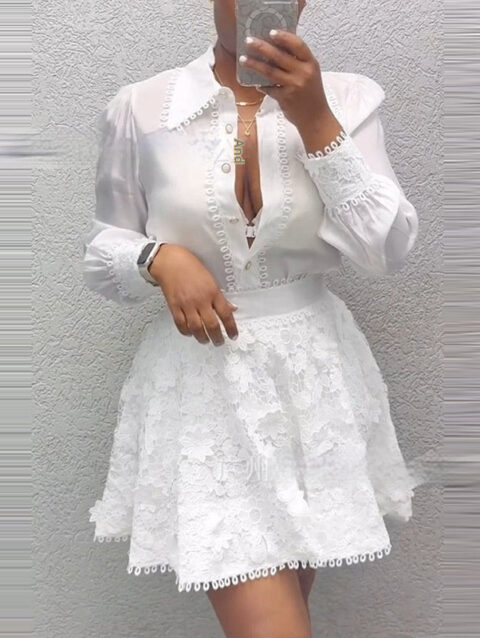 Top And Short Skirt Two-piece Set