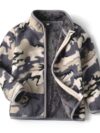 Thick Fur Printed Coats with Zipper