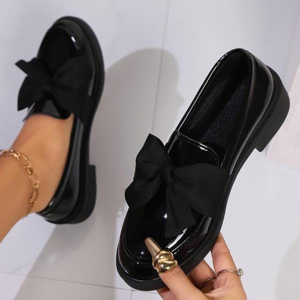Plus-size Bow-knot Slip-on Loafers - Image 6