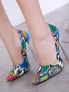 Snake print high heels