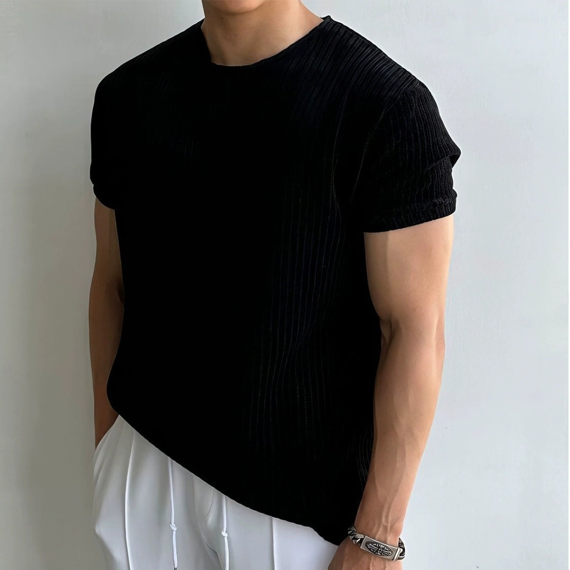 Short-sleeved Sweater Men's Round Neck T-shirt - Image 6