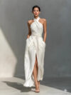 Sleeveless Elegant Slim-fit Pure White Dress