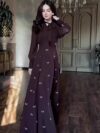 Loose-Fit Long-Sleeve Printed Dress