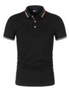 Plain Standing Collar Solid Color Polo Shirt