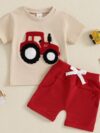 Truck Embroidered Round Neck Set
