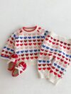 New 1-8 Years Old Sweater Suit Color Love Baby