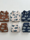 Western Style Printed Lapel Sweater Ankle-tied Pants Suit