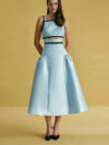 Satin A-Line Shiny Beaded Spaghetti Straps Backless Dress