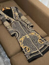 Vintage Beading Embroidery V-neck Long Sleeve Dress