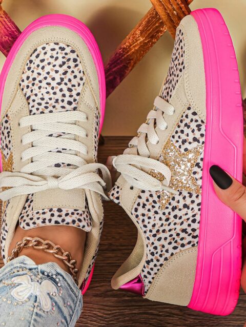 Retro Casual Leopard-print Skate Shoes