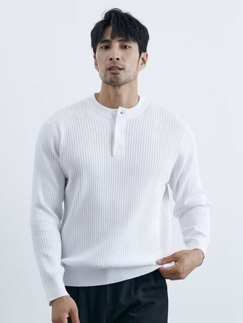 Sleek Preppy Business Mens Long Sleeve Sweater