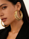 Metal Minimalist Round Earrings