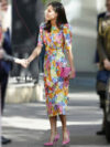 Hemp Printing Irregular Dress