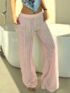 Resort-style Hollow-out Loose-fitting Casual Pants