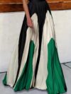 Patchwork Color Block High Waist Skirt